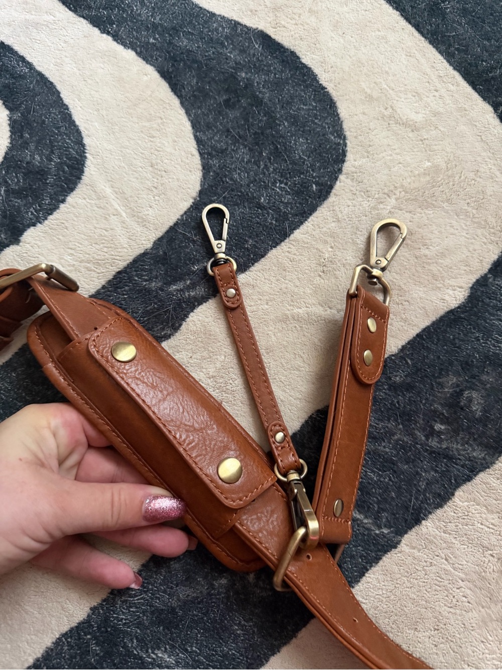 Kindly photographer Brown Leather Crossbody Belt Bag - Casual Leather Fanny Pack - Picture 5 of 6